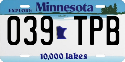 MN license plate 039TPB