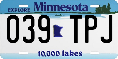MN license plate 039TPJ