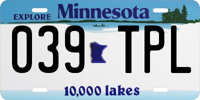 MN license plate 039TPL