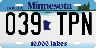 MN license plate 039TPN
