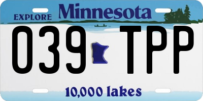 MN license plate 039TPP