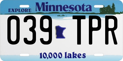 MN license plate 039TPR