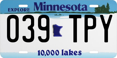 MN license plate 039TPY