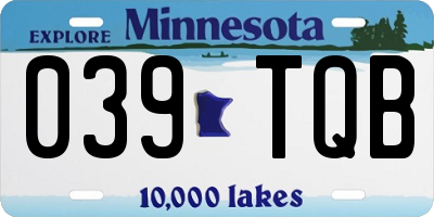 MN license plate 039TQB