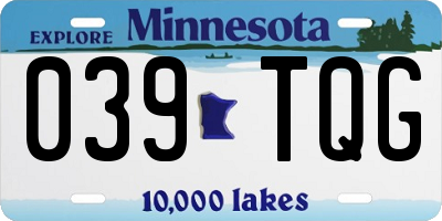 MN license plate 039TQG