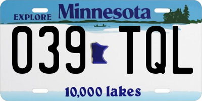 MN license plate 039TQL