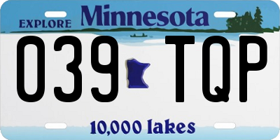 MN license plate 039TQP
