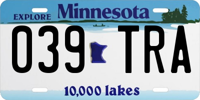 MN license plate 039TRA