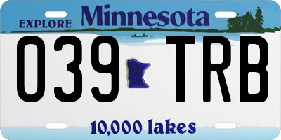 MN license plate 039TRB