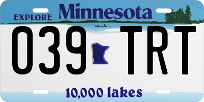 MN license plate 039TRT