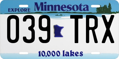 MN license plate 039TRX