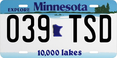 MN license plate 039TSD
