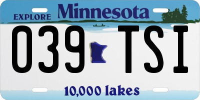 MN license plate 039TSI