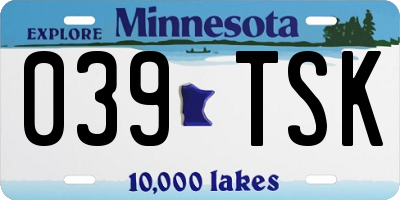 MN license plate 039TSK