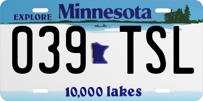 MN license plate 039TSL