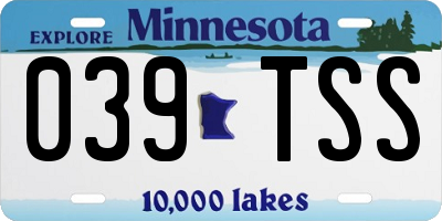 MN license plate 039TSS