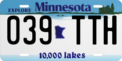 MN license plate 039TTH