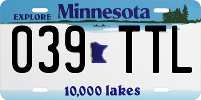 MN license plate 039TTL