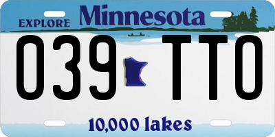 MN license plate 039TTO
