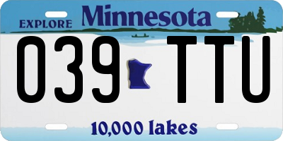 MN license plate 039TTU