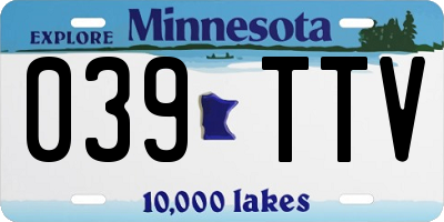 MN license plate 039TTV