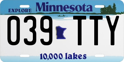 MN license plate 039TTY