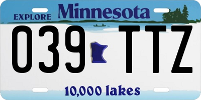 MN license plate 039TTZ