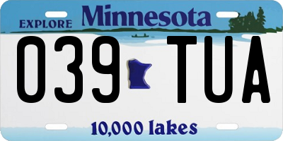 MN license plate 039TUA