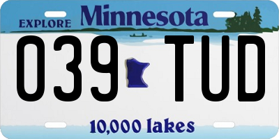 MN license plate 039TUD