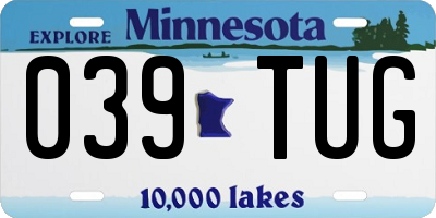 MN license plate 039TUG