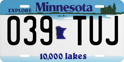 MN license plate 039TUJ