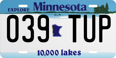 MN license plate 039TUP