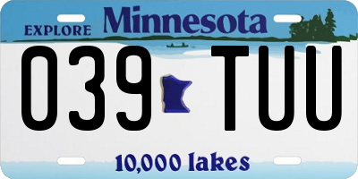 MN license plate 039TUU