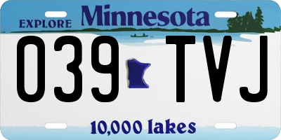 MN license plate 039TVJ