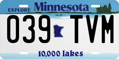 MN license plate 039TVM