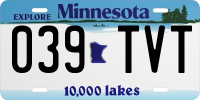 MN license plate 039TVT