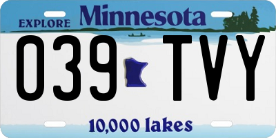 MN license plate 039TVY