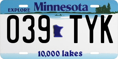 MN license plate 039TYK