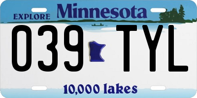 MN license plate 039TYL