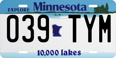MN license plate 039TYM