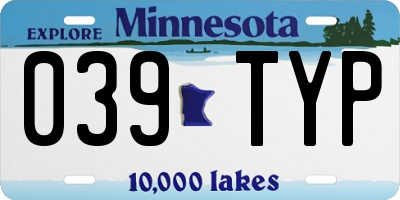 MN license plate 039TYP