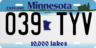 MN license plate 039TYV