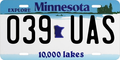 MN license plate 039UAS