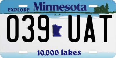 MN license plate 039UAT