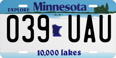 MN license plate 039UAU