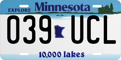 MN license plate 039UCL