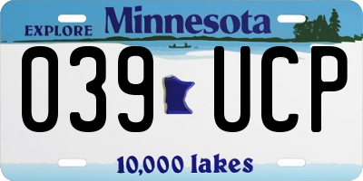 MN license plate 039UCP