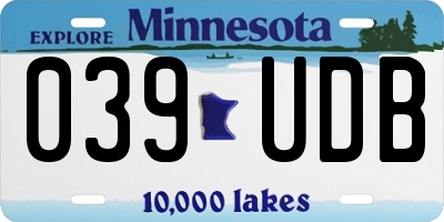 MN license plate 039UDB