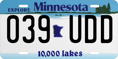MN license plate 039UDD