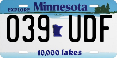 MN license plate 039UDF